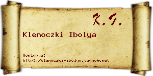 Klenoczki Ibolya névjegykártya