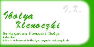 ibolya klenoczki business card